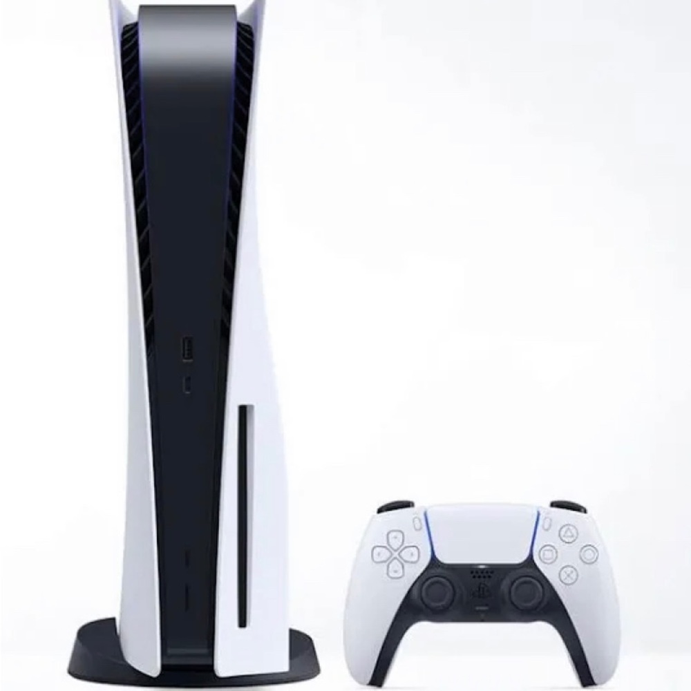 PS5 with Two controllers and Spider-Man Game